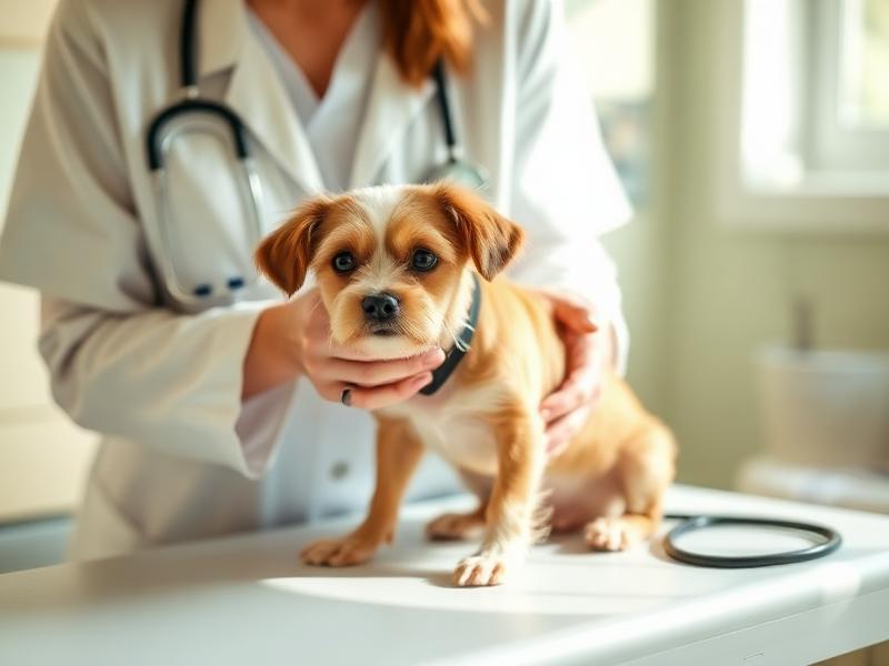 Vétérinaire examinant un chien en consultation générale