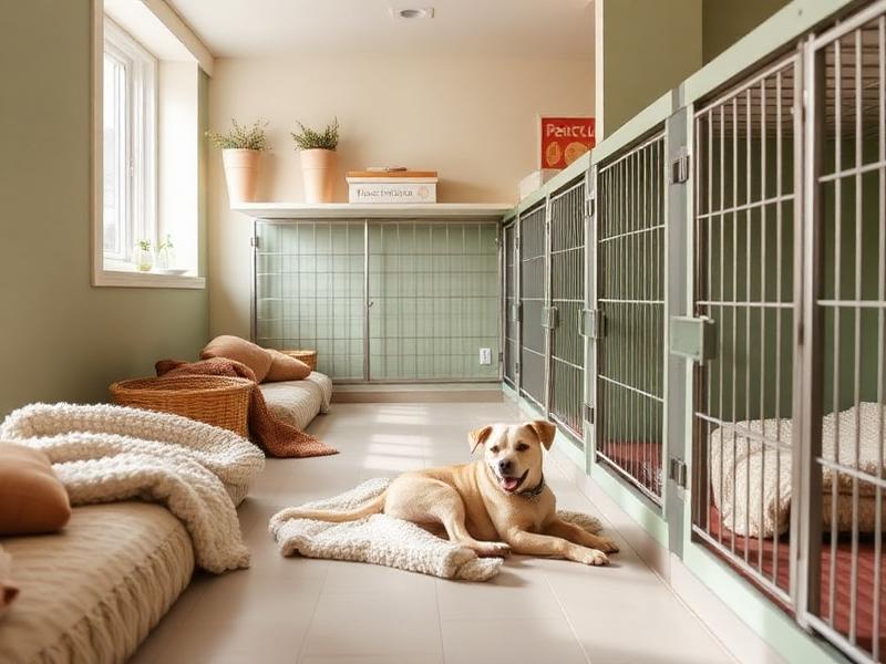 Espace pension pour chien dans la clinique vétérinaire